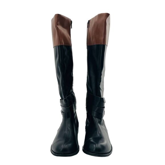 St. John's Bay Women’s Douglas Stacked Heel Riding Two Tone Boots Size 9 - Picture 5 of 11